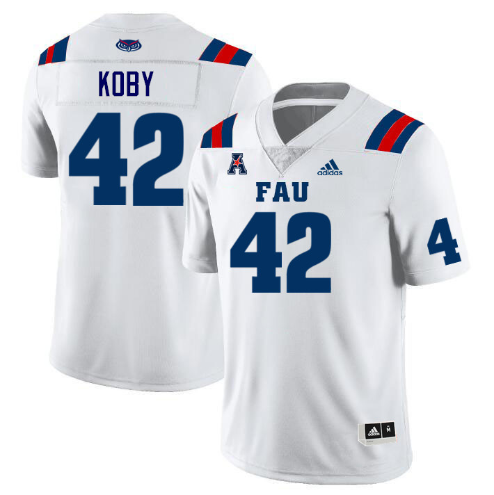 Florida Atlantic Owls #42 Bridger Koby College Football Jerseys Stitched Sale-White